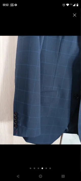 Chaqueta Cortefiel azul a cuadros