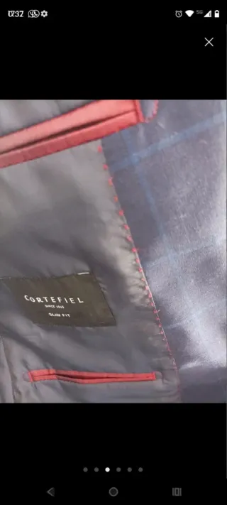 Chaqueta Cortefiel azul a cuadros