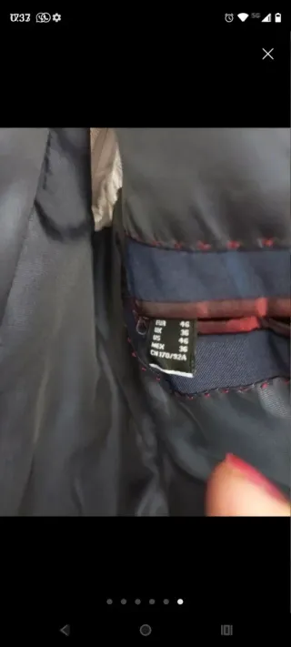 Chaqueta Cortefiel azul a cuadros