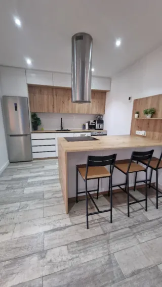 Cocina modular madera y metal