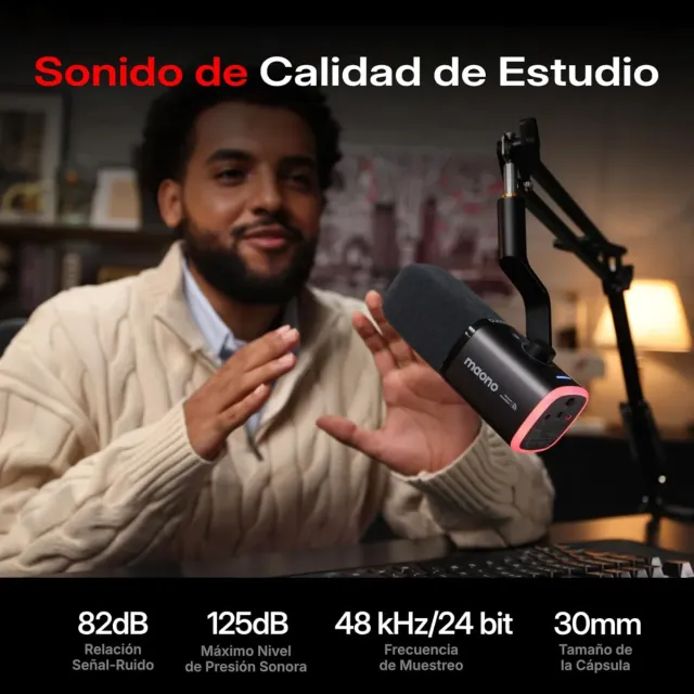 Micrófono Gaming MAONO PD100W Inalámbrico