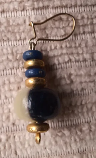 Pendientes Artesanales Cerámica Azul Cobalto