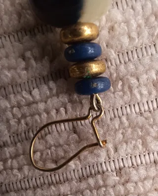 Pendientes Artesanales Cerámica Azul Cobalto