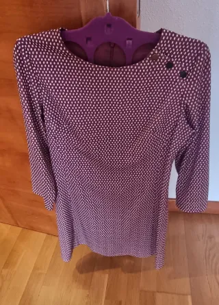 Conjunto Tintoretto Vestido y Chaleco Granate T38