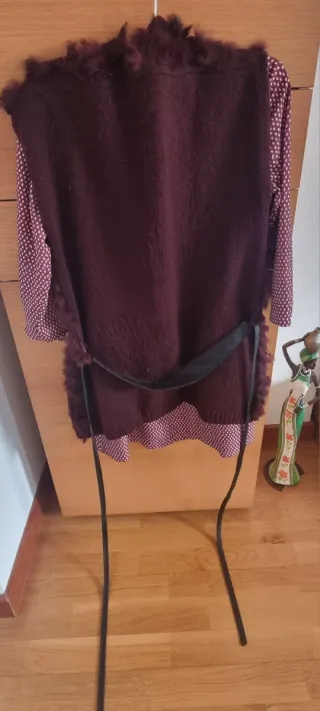 Conjunto Tintoretto Vestido y Chaleco Granate T38