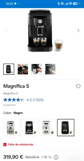 Cafetera DeLonghi Magnifica Start. NUEVA