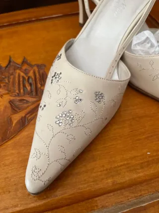 Vestido de Novia Beige y Blanco