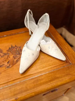 Vestido de Novia Beige y Blanco