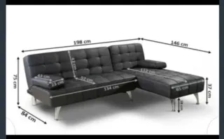 Sofá cama azul de tela