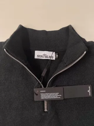 Jersey Stone Island Negro Media Cremallera