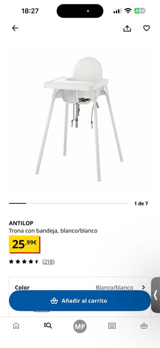 Trona IKEA blanca