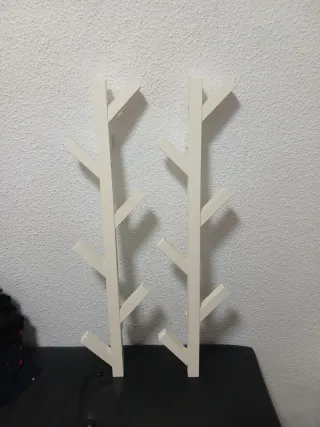 2 Percheros Rama Ikea Madera Blanca