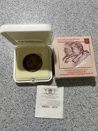Medaglia Bronzo Canonizzazione gp2 e Vaticano 2014
