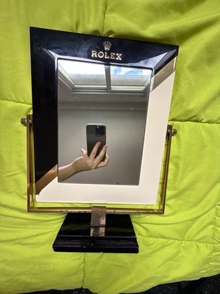 Espejo Rolex Años 70 Negro y Dorado