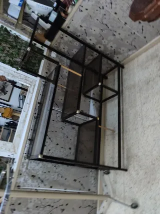 Estantería aluminio y cristal