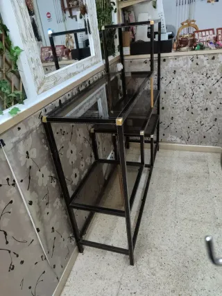 Estantería aluminio y cristal