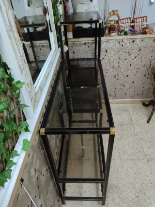 Estantería aluminio y cristal