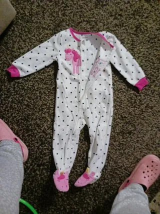 Pijama niña unicornio rosa y blanco