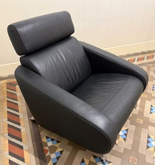 Poltrona Faubourg Steiner in Pelle Nera Perfetta