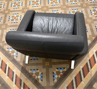 Poltrona Faubourg Steiner in Pelle Nera Perfetta