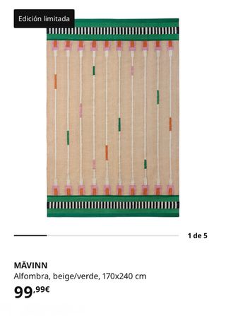 Alfombra Ikea Beige Multicolor 170x240