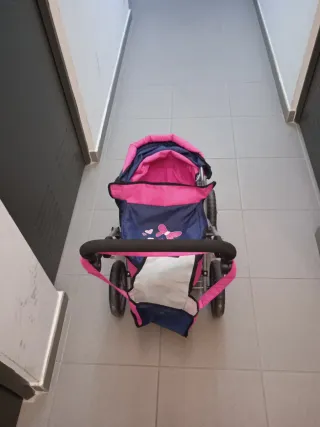 Carrito de juguete para bebé rosa y azul
