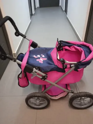 Carrito de juguete para bebé rosa y azul