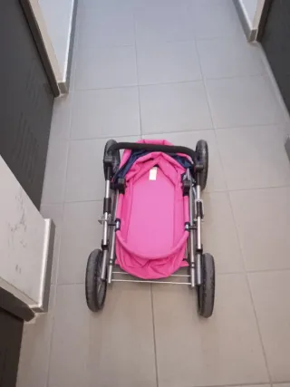 Carrito de juguete para bebé rosa y azul