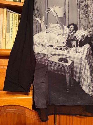 Camiseta larga Elena Miró estampada B&N Talla XL