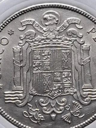 Moneda Cinco Pesetas Franco 1949-*52- Negociables.