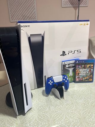 Consola PS5 + Mando Azul + Juegos+Cargador