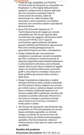 funda de viaje consola Playstation 5/PS5 Pro/PS5