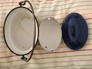 Termos vintage latta smaltata blu