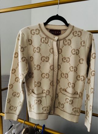Suéter Gucci M Beige/Dorado GG