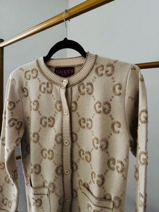 Suéter Gucci M Beige/Dorado GG