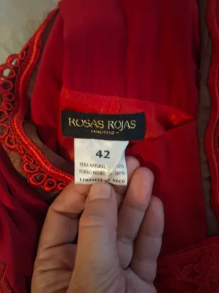 Vestido ceremonia mujer rojo de seda