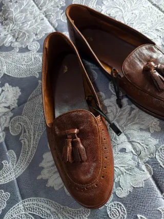 Mocasines de cuero Zara Marrones