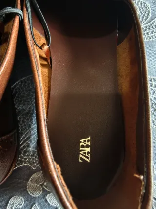 Mocasines de cuero Zara Marrones
