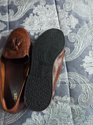 Mocasines de cuero Zara Marrones