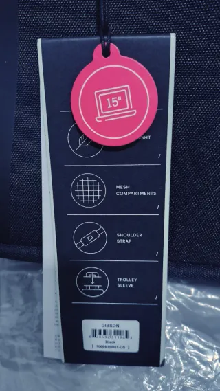 Maletín portátil Herschel Gibson 15/16 Negro