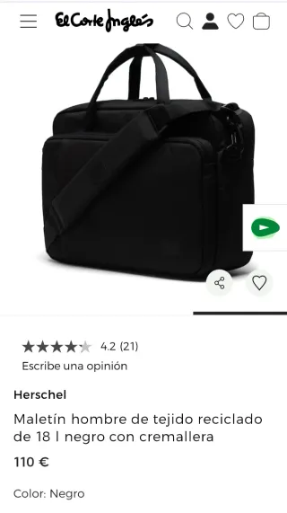 Maletín portátil Herschel Gibson 15/16 Negro