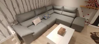 Sofá Rinconera Gris Tela