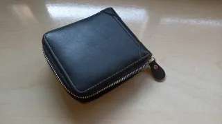 Cartera monedero billetera negra con cremallera