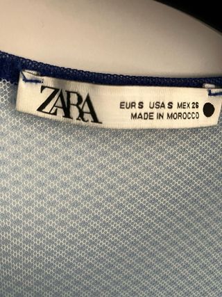 Body Zara Malla Azul Estampado Rostro