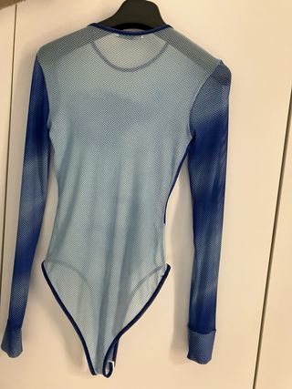 Body Zara Malla Azul Estampado Rostro