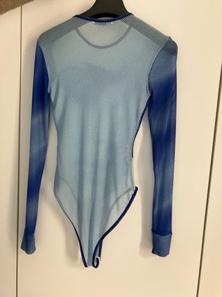 Body Zara Malla Azul Estampado Rostro