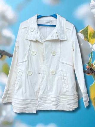 Chaqueta abrigo gabardina blanco