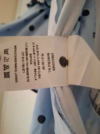 Traje Flamenca Niña Azul y Negro Talla 10