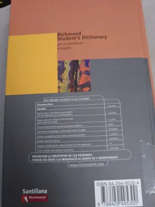 RICHMOND STUDENT'S DICTONARY CATALA-ANGLES