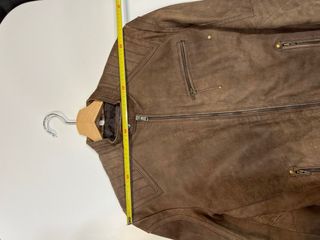 Chaqueta de cuero marrón para hombre